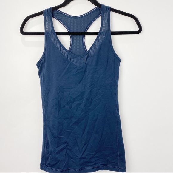 Lululemon blue mesh racerback tank top